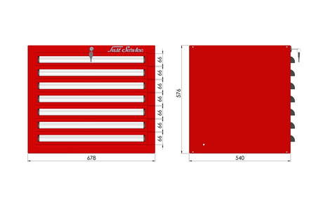 Szafka do stołu warsztatowego - moduł z 7 szufladami - P-1-064-01