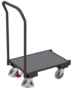 Wózek systemowy Euro z podłogą z płyty (krawędź: 10 mm) i pałąkiem, RAL 7016 VARIOfit sw-410.071/AG