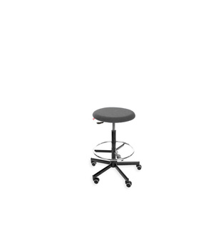 Taboret BlackTab 01 H+RING WH z podnóżkiem — tkanina BEST na kółkach