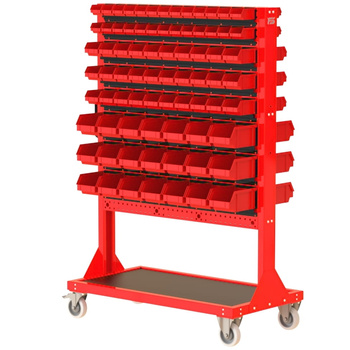 ST 110-21-P123 Stojak Narzędziowy w zestawie z listwami oraz pojemnikami (dwustronny)