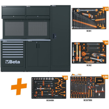 Zestaw mebli warsztatowych z 224 narzędziami, blat PCV 1495 mm, system RSC50 2.0 – Beta RSC50/D/224UT