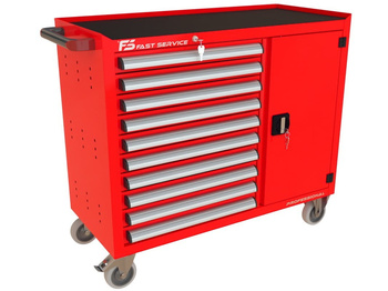 Wózek warsztatowy TRUCK z 10 szufladami i drzwiami PT-210-40