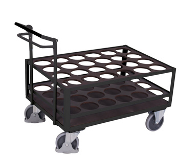 Wózek do transportu butli stalowych z hamulcem pos, RAL 7016 VARIOfit sw-700.287/AG