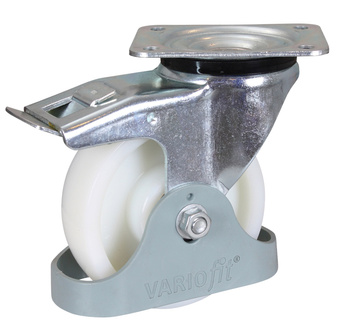 Koło z hamulcem, 150 x 40 mm, białe (poliamidowe) VARIOfit dpp-150.000