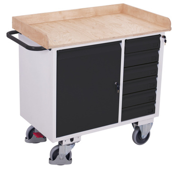 Wózek warsztatowy z 6 szufladami i krawędzią VARIOfit sw-985.003/AG