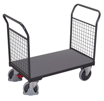 Wózek systemowy z 2 burtami z siatki, RAL 7016 VARIOfit sw-700.201/AG