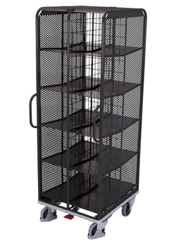 Wózek do akt z 20 przegrodami, RAL 7016 VARIOfit sw-574.002/AG