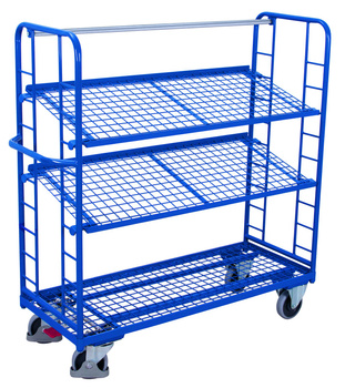 Wózek piętrowy z 3 półkami z siatki VARIOfit sw-540.225