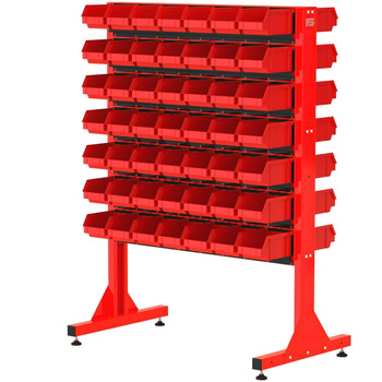 ST 110-24-P3 Stojak Narzędziowy w zestawie z listwami oraz pojemnikami (dwustronny)
