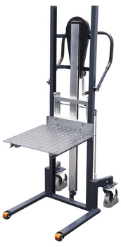 Podnośnik materiałowy z widłami i platforma, RAL 7016 VARIOfit sg-154.017/AG