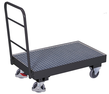 Wózek z wanną spustową i pałąkiem, RAL 7016 VARIOfit sw-600.121/AG