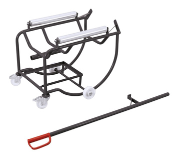 Wózek przechylny do beczek, 2 stalowe wałki VARIOfit zu-3202/AG