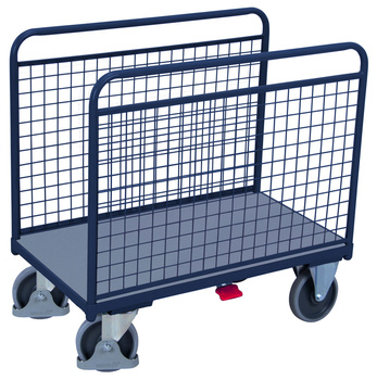 Wózek magazynowy z pałąkami bocznymi wypełnionymi, RAL 7016 VARIOfit sw-600.239/AG