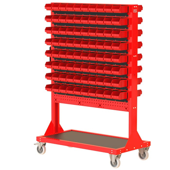 ST 110-21-P2 Stojak Narzędziowy w zestawie z listwami oraz pojemnikami (dwustronny)