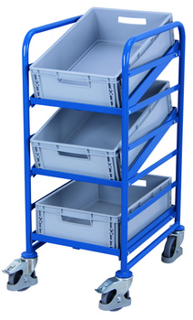 Wózek na EURO- skrzynki, z 3 skrzynkami z tworzywa VARIOfit sw-610.102