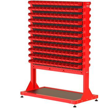 ST 110-23-P1 Stojak Narzędziowy w zestawie z listwami oraz pojemnikami (dwustronny)