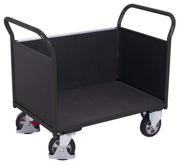 Wózek ręczny z 3 burtami z płyty sklejki RAL 7016 VARIOfit sw-800.323/AG