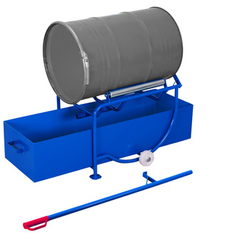 Wózek przechylny do beczek z wanną  spustową o poj. 203l VARIOfit zu-3203