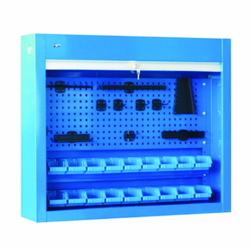 Gablota narzędziowa zamykana roletą alu z listwami na 18 pojemników P2 (P-4-03-04)