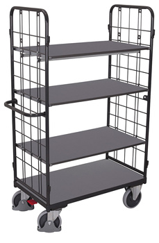 Wózek systemowy z 2 burtami z siatki, RAL 7016 VARIOfit sw-800.216/AG