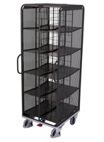 Wózek do akt z 20 przegrodami, RAL 7016 VARIOfit sw-574.002/AG