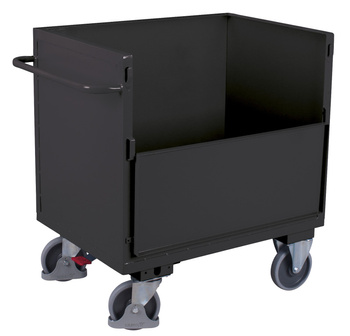 Wózek skrzyniowy z blachy, spawany w całości, RAL 7016 VARIOfit sw-800.414/AG