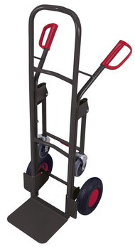 Taczka stalowa z kołem podporowym, RAL 7016 VARIOfit sk-710.055/AG