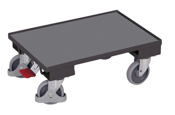 Wózek systemowy Euro z podłogą z płyty (krawędź: 10 mm), RAL 7016 VARIOfit sw-410.070/AG