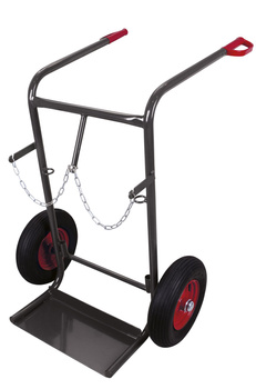 Taczka do transportu 2 butli stalowych o pojemności 40 - 50 l, RAL 7016 VARIOfit fk-1301/AG