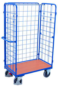 Wysoki wózek do paczek, 3 ściany VARIOfit sw-500.306