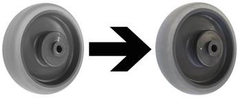 Koła z przewodzącej elektryczność, pełnej gumy termoplastycznej/komplet VARIOfit rsa-160.016