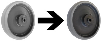 Koła z przewodzącej elektryczność, pełnej gumy termoplastycznej/komplet VARIOfit rsa-200.016