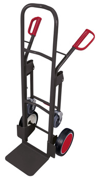 Taczka stalowa z kołem podporowym, RAL 7016 VARIOfit sk-710.065/AG