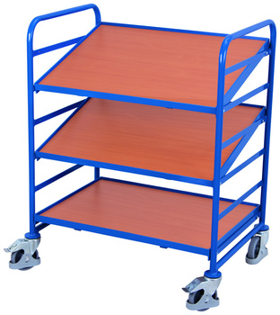 Wózek na EURO-skrzynki z 3 półkami z płyty drewnop VARIOfit sw-610.201