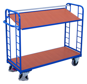 Wózek piętrowy z 2 półkami z płyty drewnopodobnej VARIOfit sw-540.200