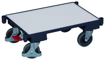 Wózek systemowy Euro ESD z podłogą z płyty (krawędź:10 mm) i narożnymi tulejkami VARIOfit sw-410.091