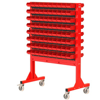 ST 110-22-P2 Stojak Narzędziowy w zestawie z listwami oraz pojemnikami (dwustronny)