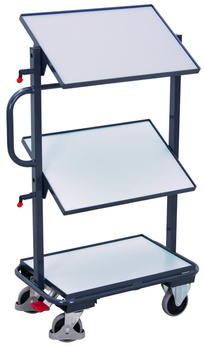 Wózek ESD na skrzynki z 3 nachylanymi półkami ESD VARIOfit sw-400.844