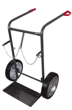 Taczka do transportu 2 butli stalowych o pojemności 40 - 50 l, RAL 7016 VARIOfit fk-1300/AG