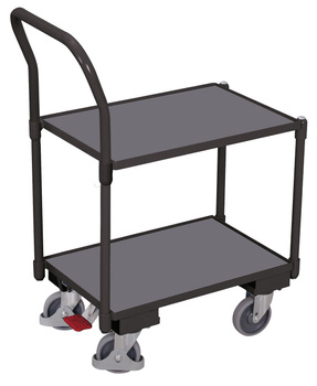 Wózek systemowy Euro z 2 pow. użytk. (krawędź: 10 mm) i pałąkiem, RAL 7016 VARIOfit sw-410.552/AG