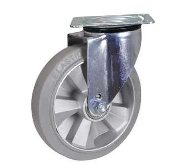 Koło obrotowe, 200 x 50 mm, szary(z elastycznej gumy pełnej) VARIOfit lpg-200.014